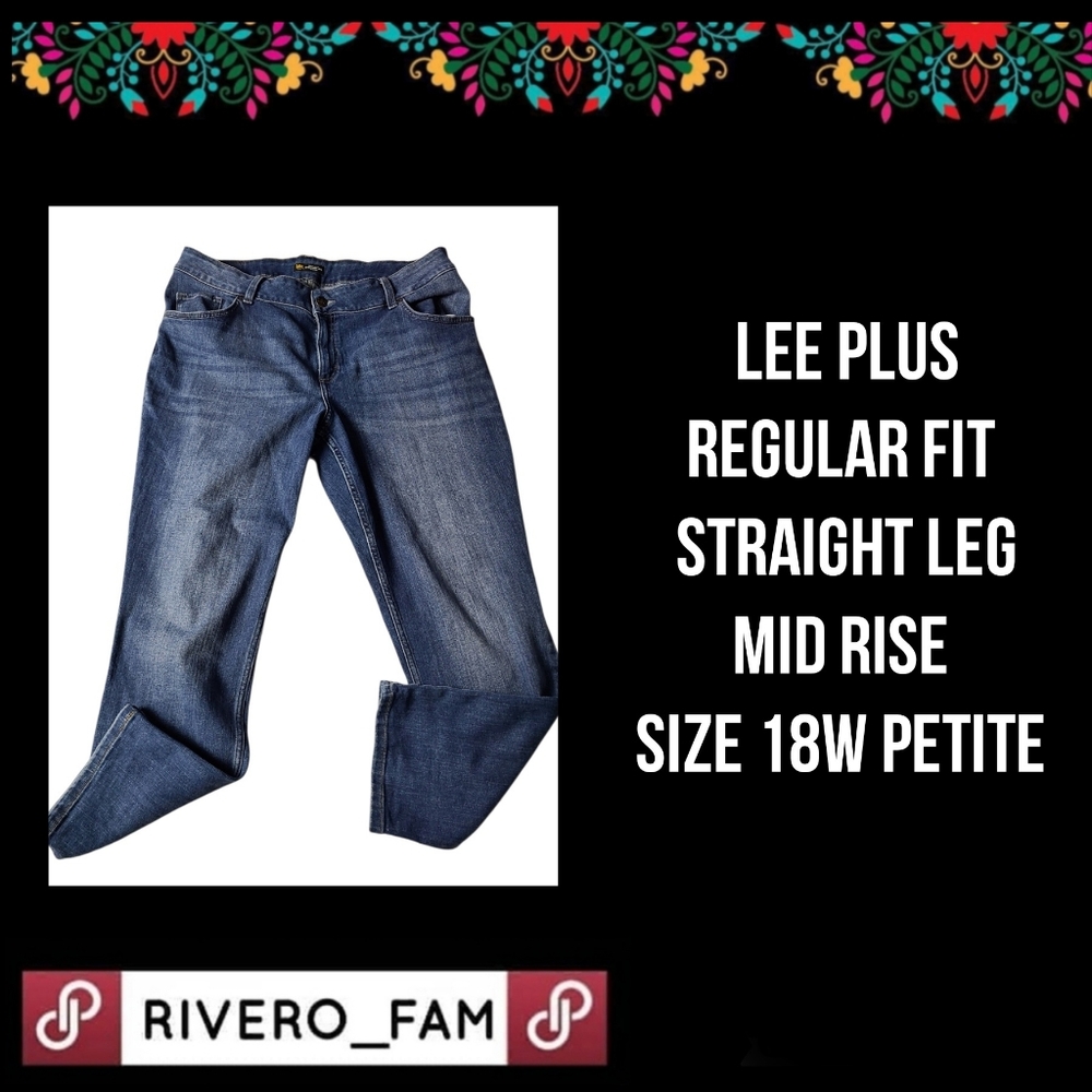 LEE PLUS | REGULAR FIT | STRAIGHT LEG | MID RISE SIZE | 18W PETITE